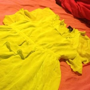 Prabal Gurung Ruffled Lime-Green Babydoll Dress